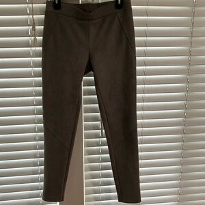Anne Fontaine Suede Stretch Straight Leg Pants